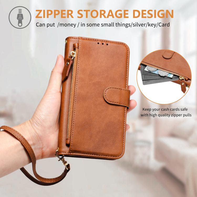 For Galaxy S26 Edge 5G Multi-Card Slots Zipper Wallet Leather Phone Case