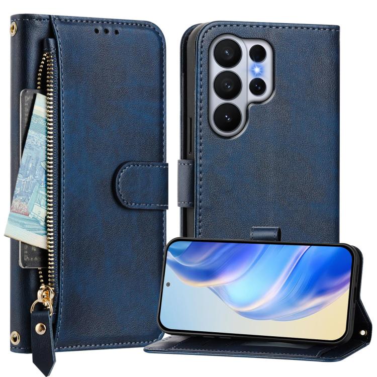 For Galaxy S26 Ultra 5G Multi-Card Slots Zipper Wallet Leather Phone Case