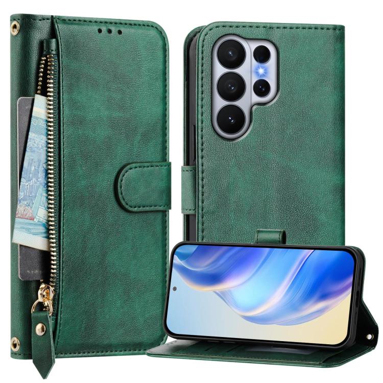 For Galaxy S26 Ultra 5G Multi-Card Slots Zipper Wallet Leather Phone Case