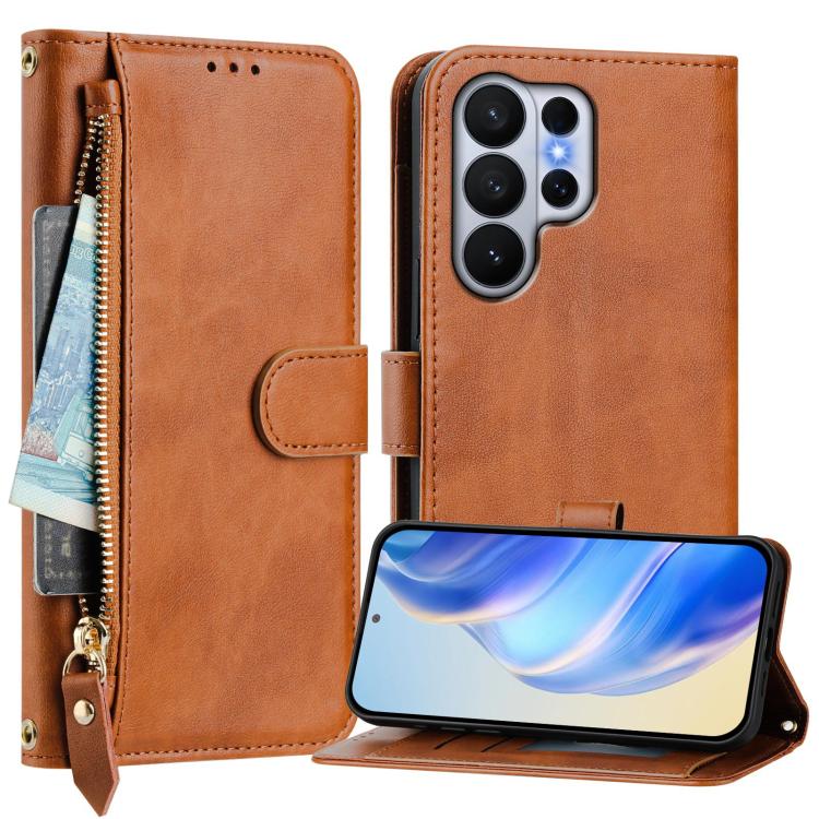 For Galaxy S26 Ultra 5G Multi-Card Slots Zipper Wallet Leather Phone Case
