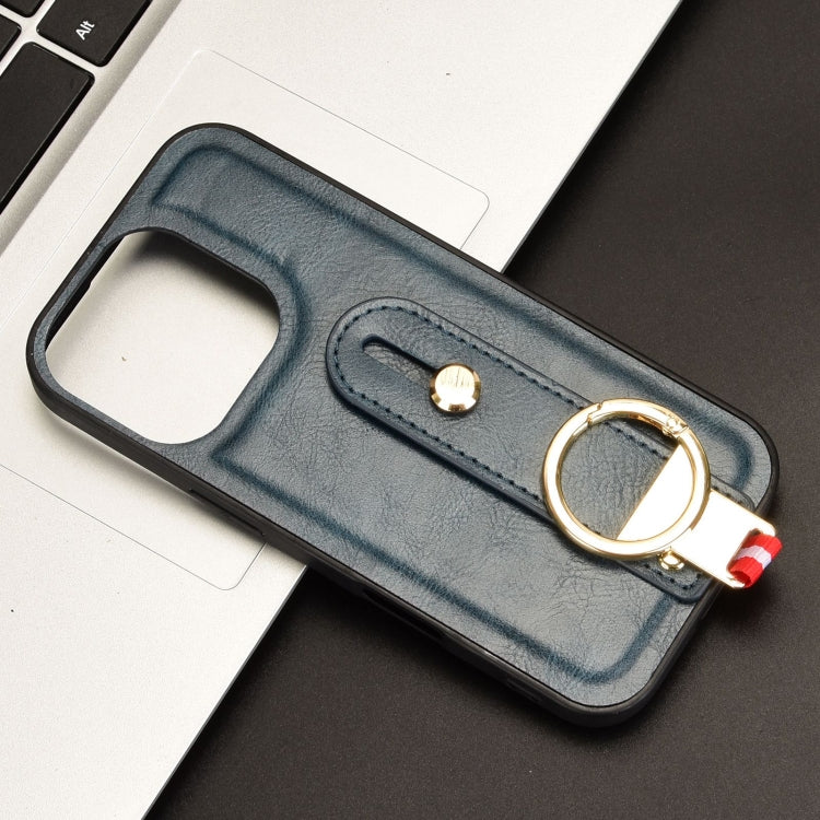 For iPhone 16 Pro Wristband Leather Back Phone Case