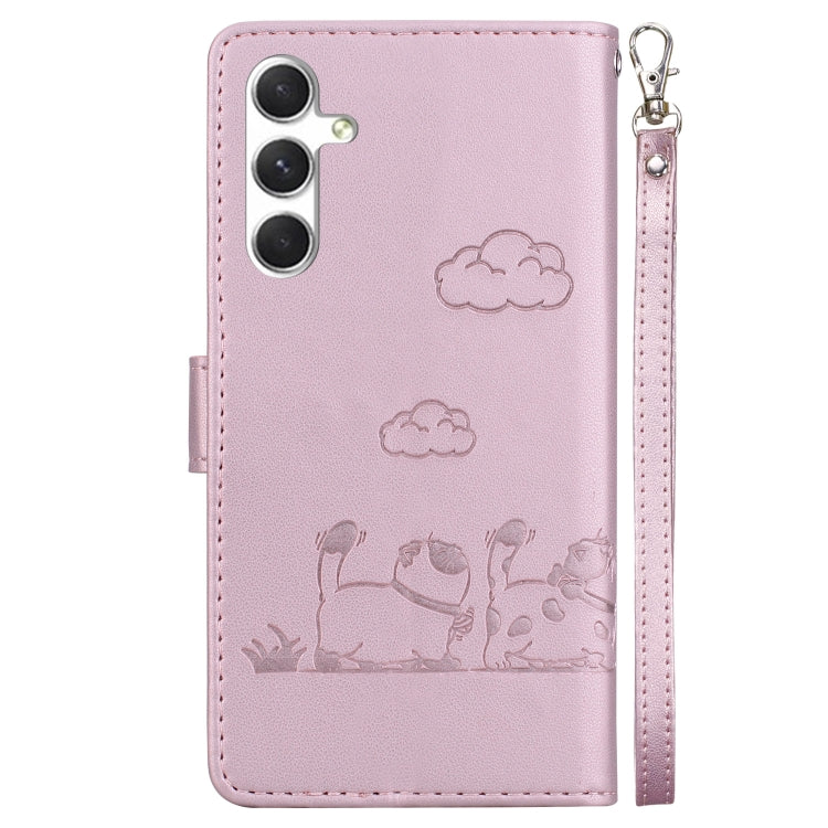 For Samsung Galaxy S24 5G Cute Cats RFID Leather Phone Case