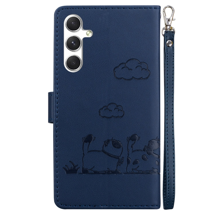 For Samsung Galaxy S24 5G Cute Cats RFID Leather Phone Case