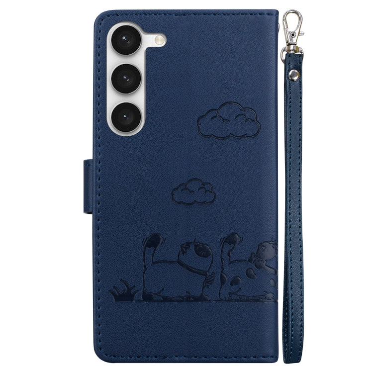 For Samsung Galaxy S23 5G Cute Cats RFID Leather Phone Case