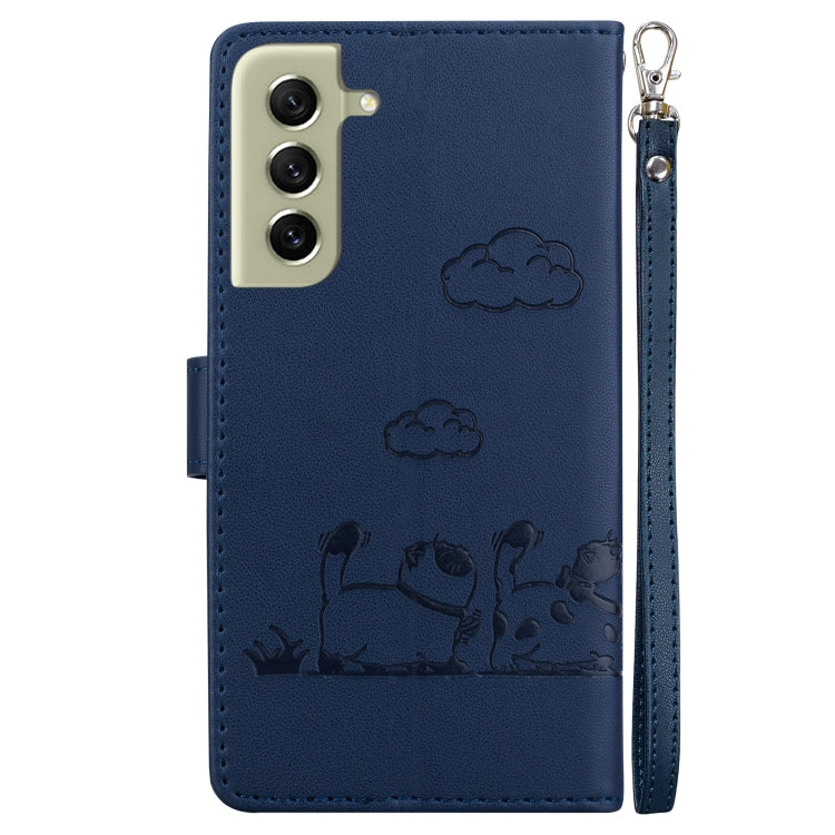 For Samsung Galaxy S21+ 5G Cute Cats RFID Leather Phone Case