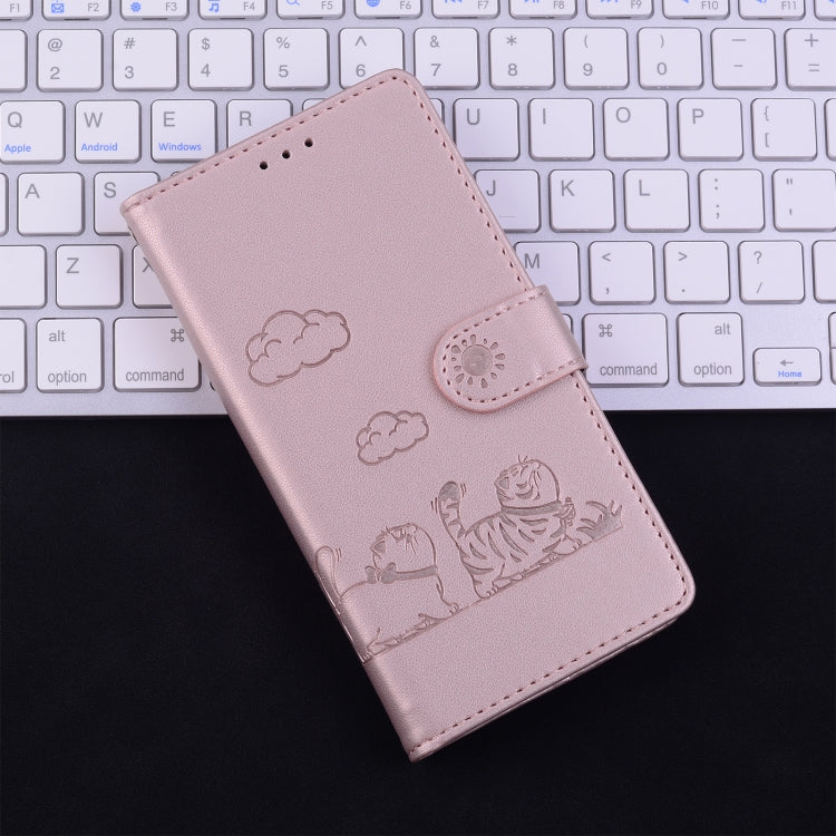 For Samsung Galaxy S21 FE 5G Cute Cats RFID Leather Phone Case