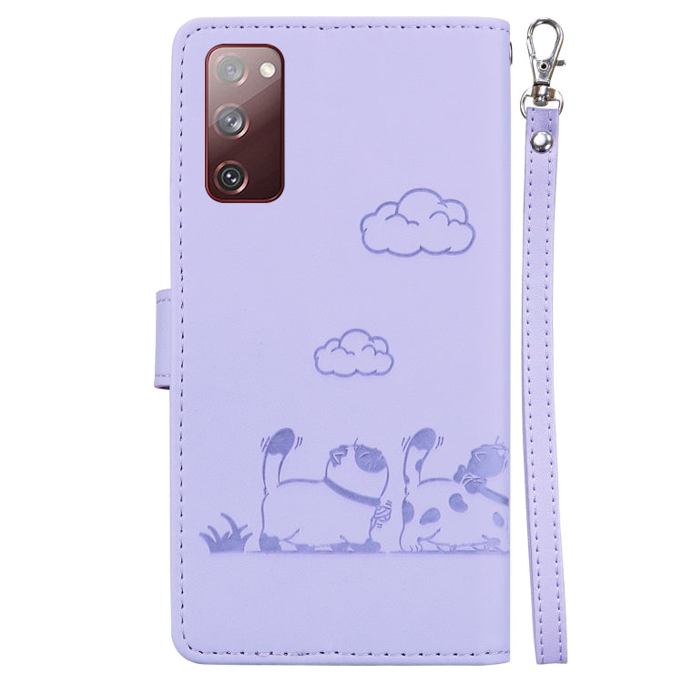 For Samsung Galaxy S20 FE Cute Cats RFID Leather Phone Case