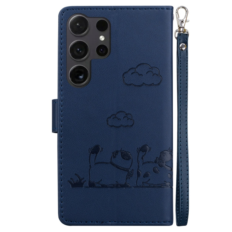 For Samsung Galaxy S25 Ultra 5G Cute Cats RFID Leather Phone Case
