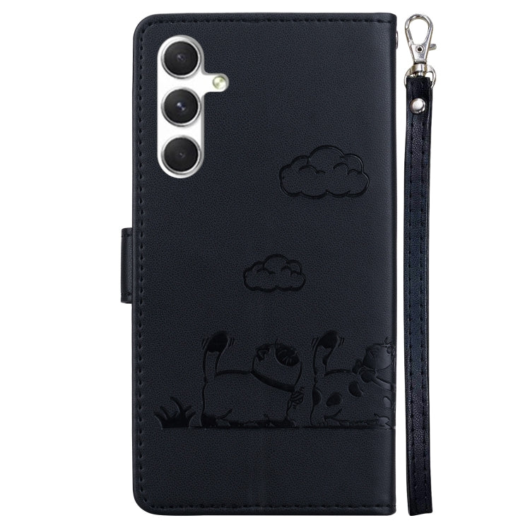 For Samsung Galaxy S25+ 5G Cute Cats RFID Leather Phone Case
