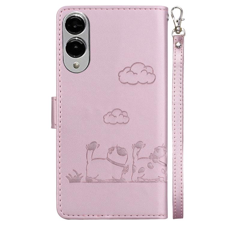 For Samsung Galaxy S25 Edge 5G Cute Cats RFID Leather Phone Case