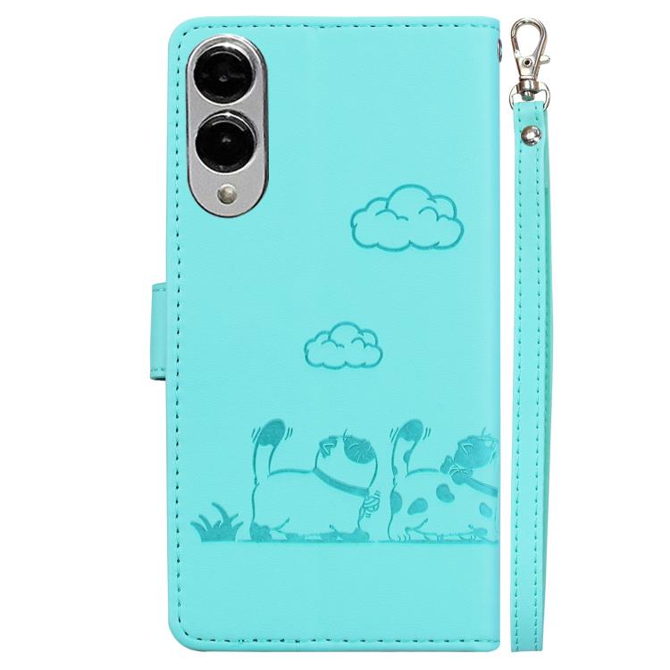For Samsung Galaxy S25 Edge 5G Cute Cats RFID Leather Phone Case