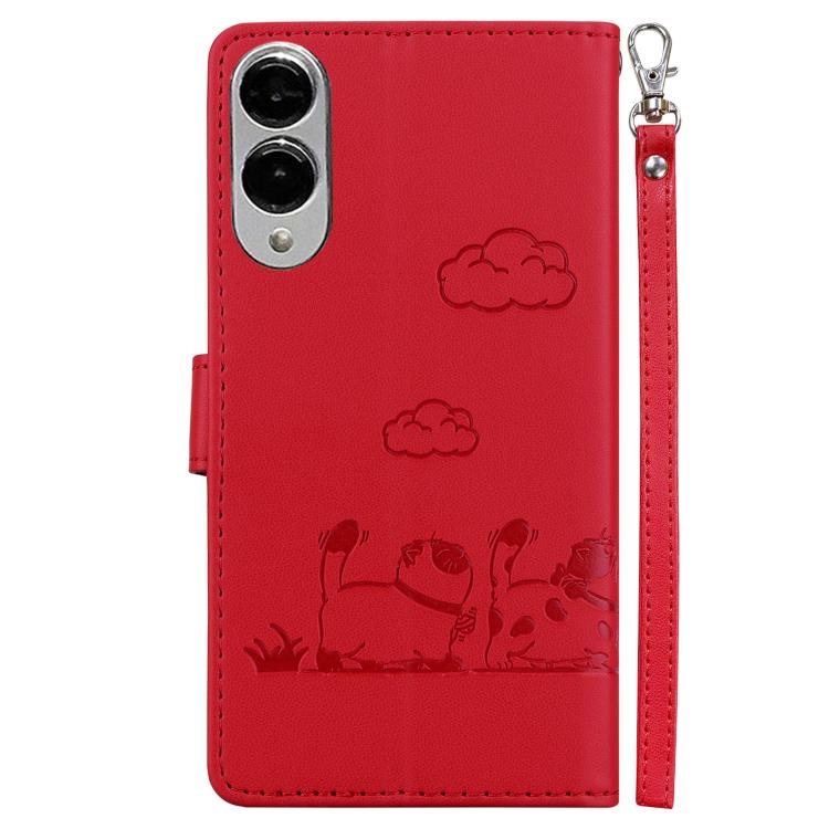 For Samsung Galaxy S25 Edge 5G Cute Cats RFID Leather Phone Case