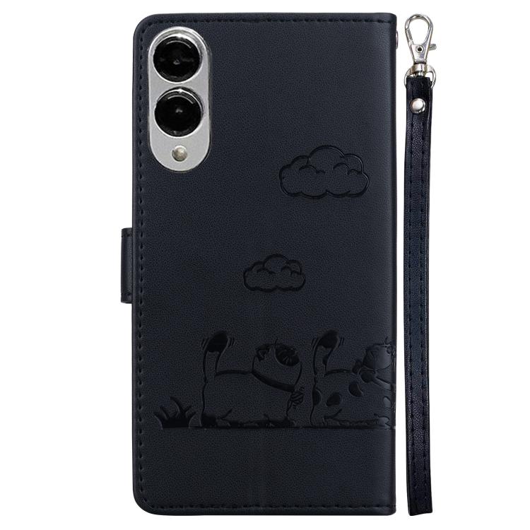 For Samsung Galaxy S25 Edge 5G Cute Cats RFID Leather Phone Case