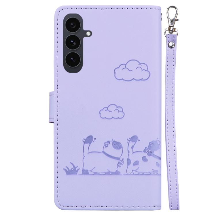For Samsung Galaxy S25 FE 5G Cute Cats RFID Leather Phone Case
