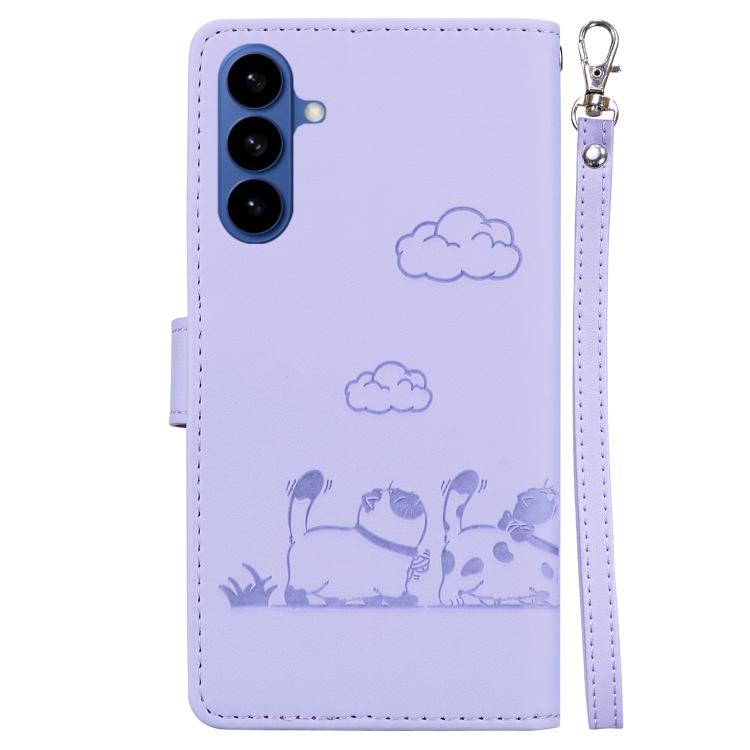 For Samsung Galaxy S26 5G Cute Cats RFID Leather Phone Case