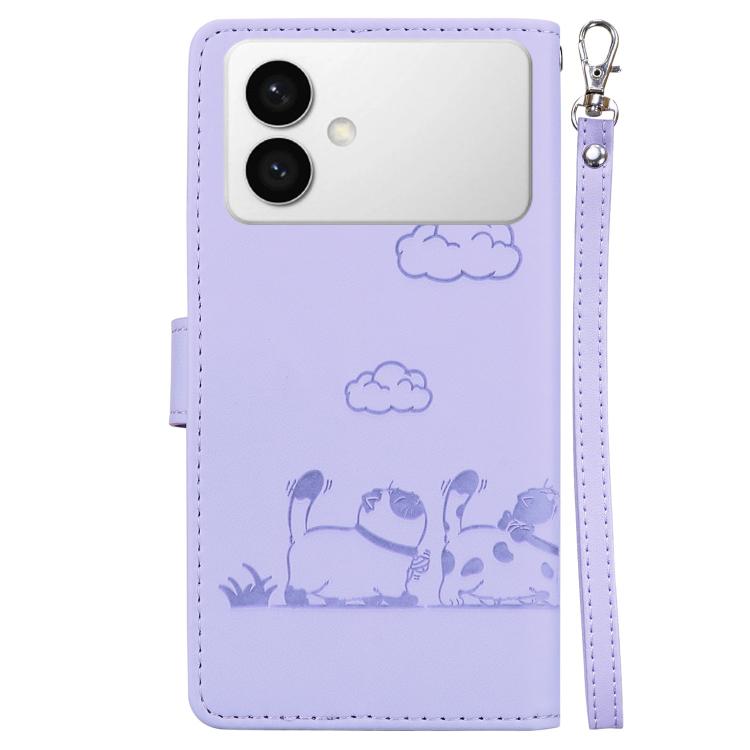 For Samsung Galaxy S26 Edge 5G Cute Cats RFID Leather Phone Case