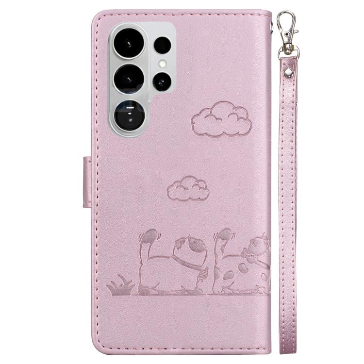 For Samsung Galaxy S26 Ultra 5G Cute Cats RFID Leather Phone Case
