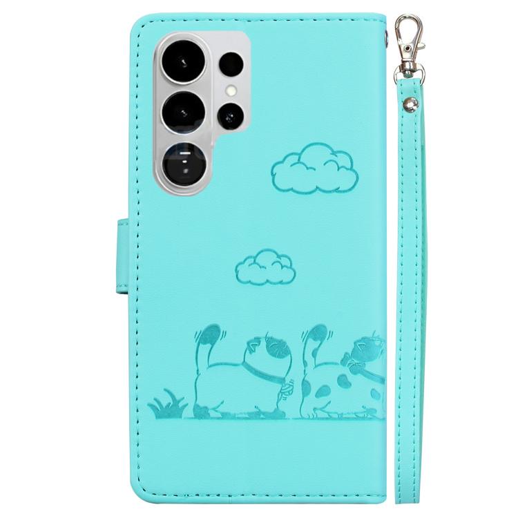 For Samsung Galaxy S26 Ultra 5G Cute Cats RFID Leather Phone Case