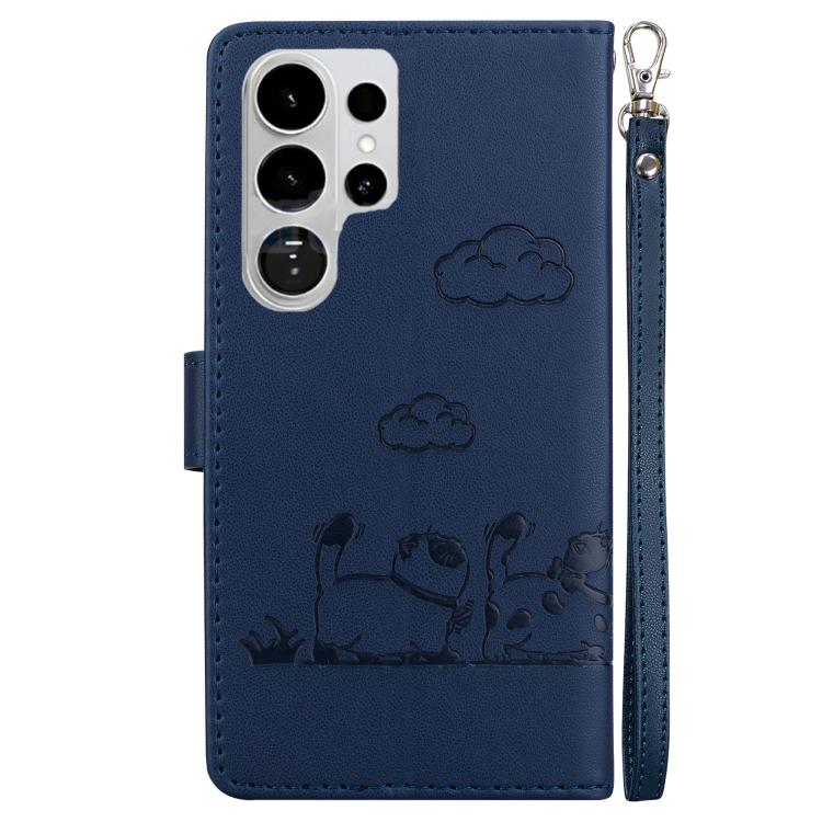 For Samsung Galaxy S26 Ultra 5G Cute Cats RFID Leather Phone Case