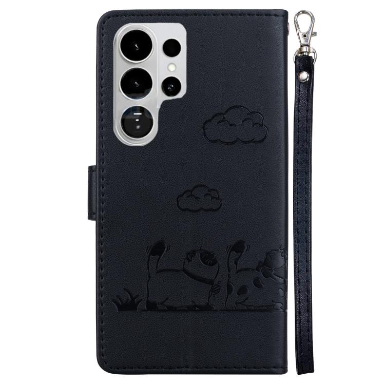 For Samsung Galaxy S26 Ultra 5G Cute Cats RFID Leather Phone Case