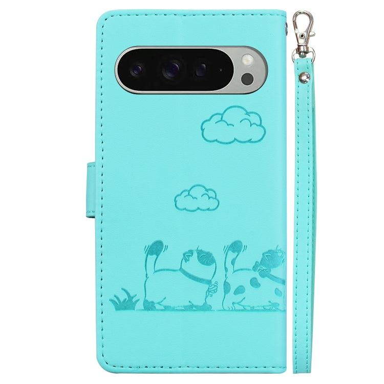 For Google Pixel 9 / 9 Pro Cute Cats RFID Leather Phone Case