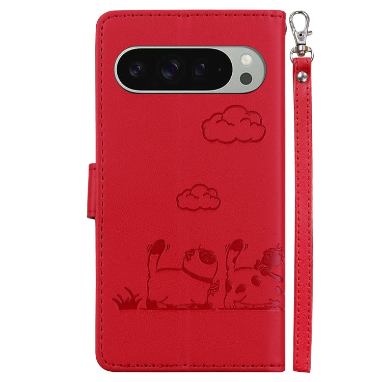 For Google Pixel 9 / 9 Pro Cute Cats RFID Leather Phone Case