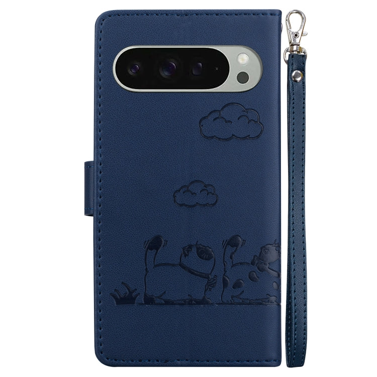 For Google Pixel 9 / 9 Pro Cute Cats RFID Leather Phone Case
