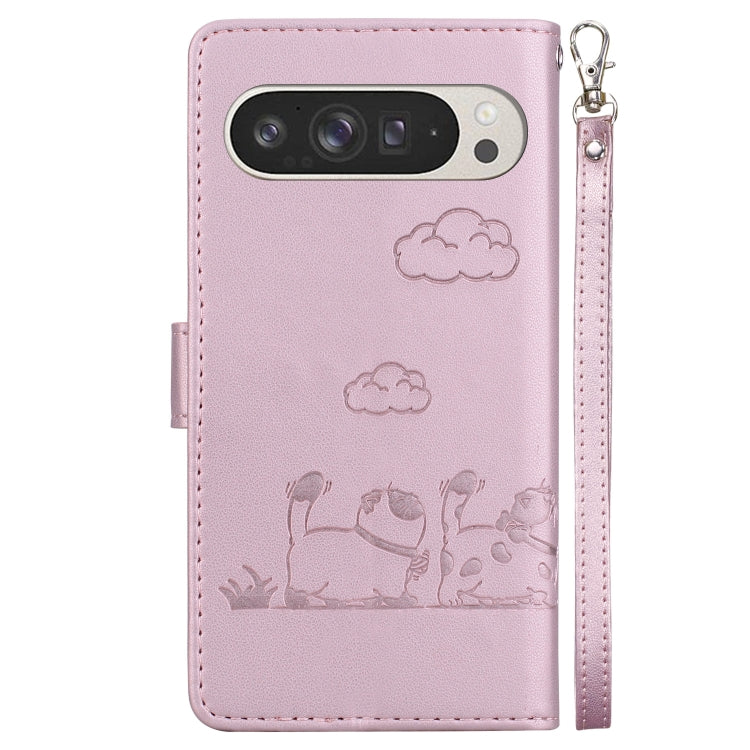 For Google Pixel 9 Pro XL Cute Cats RFID Leather Phone Case