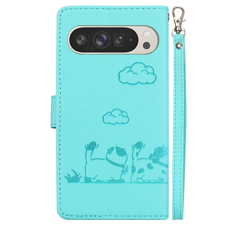 For Google Pixel 9 Pro XL Cute Cats RFID Leather Phone Case
