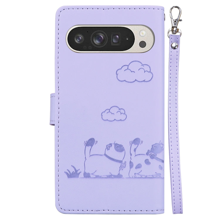 For Google Pixel 9 Pro XL Cute Cats RFID Leather Phone Case