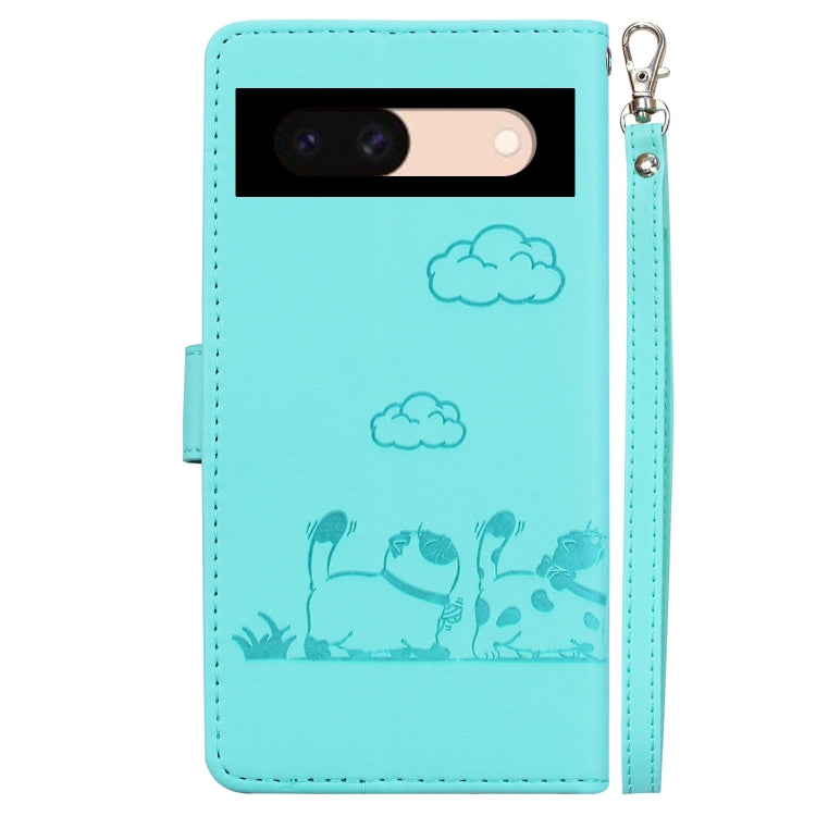 For Google Pixel 8a Cute Cats RFID Leather Phone Case