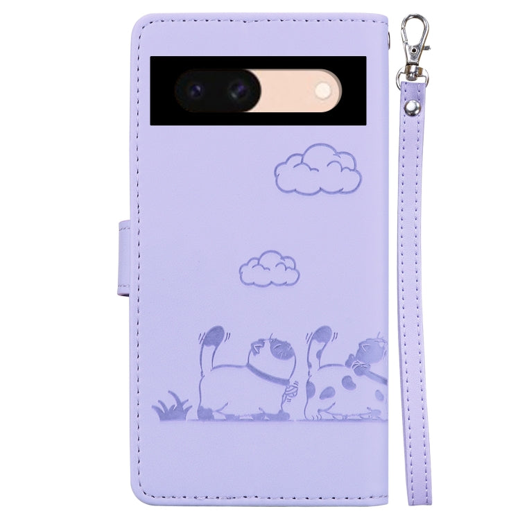 For Google Pixel 8a Cute Cats RFID Leather Phone Case