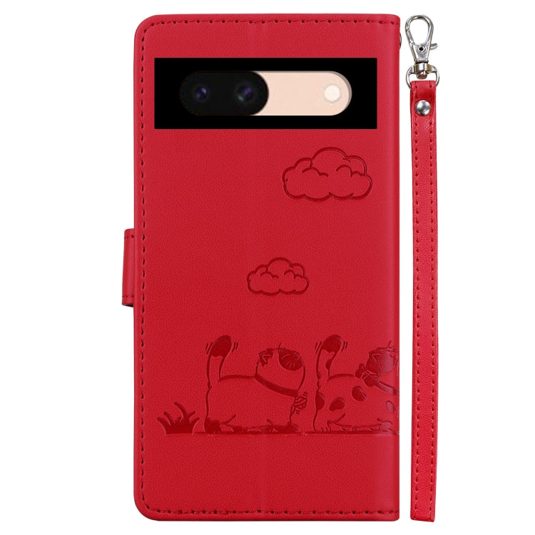 For Google Pixel 8a Cute Cats RFID Leather Phone Case