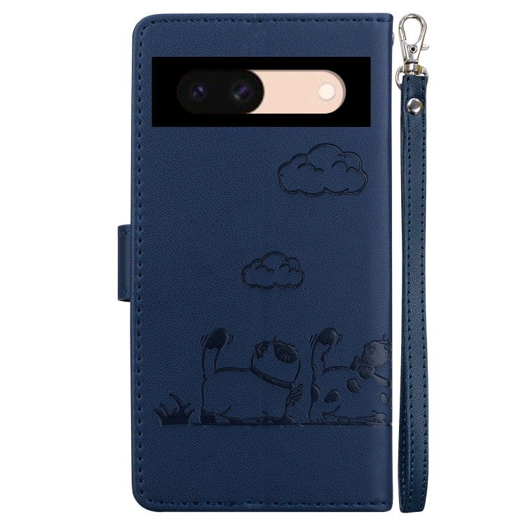 For Google Pixel 8a Cute Cats RFID Leather Phone Case