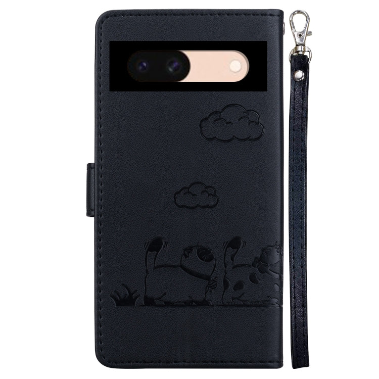 For Google Pixel 8a Cute Cats RFID Leather Phone Case