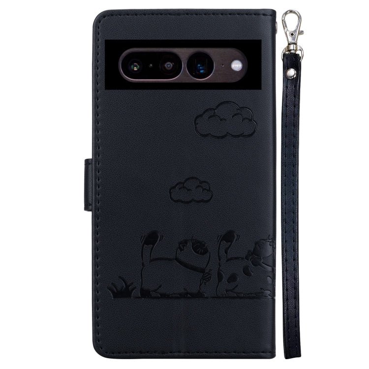 For Google Pixel 7 Cute Cats RFID Leather Phone Case