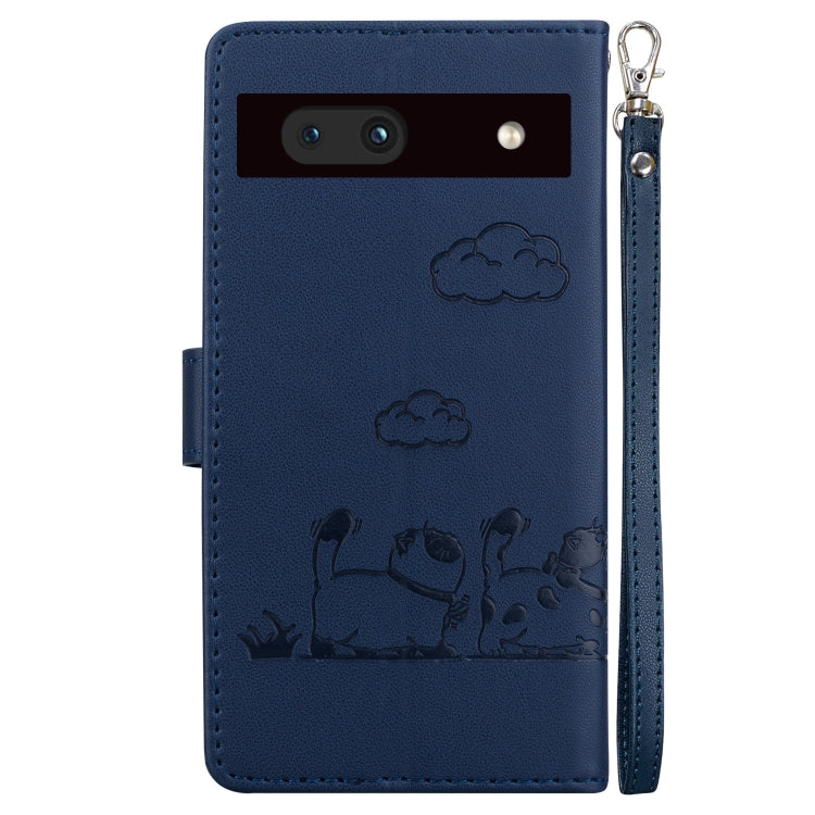 For Google Pixel 7a Cute Cats RFID Leather Phone Case