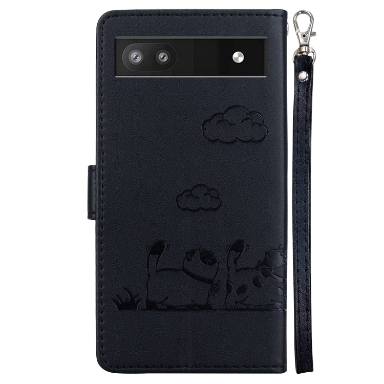 For Google Pixel 6a Cute Cats RFID Leather Phone Case