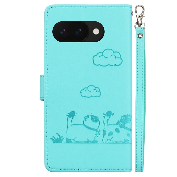 For Google Pixel 9a Cute Cats RFID Leather Phone Case