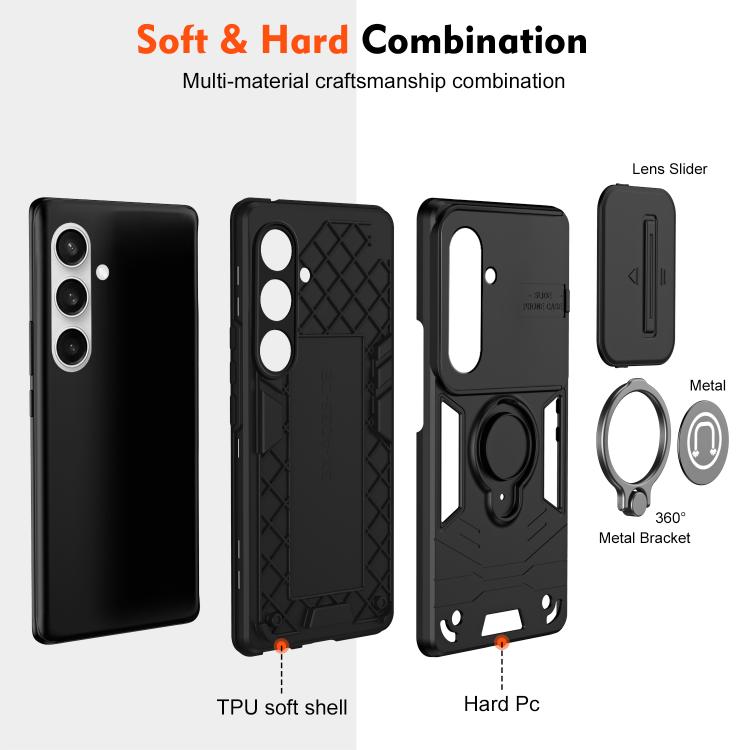 For Samsung Galaxy S25 FE 5G Camshield Ring Holder Phone Case