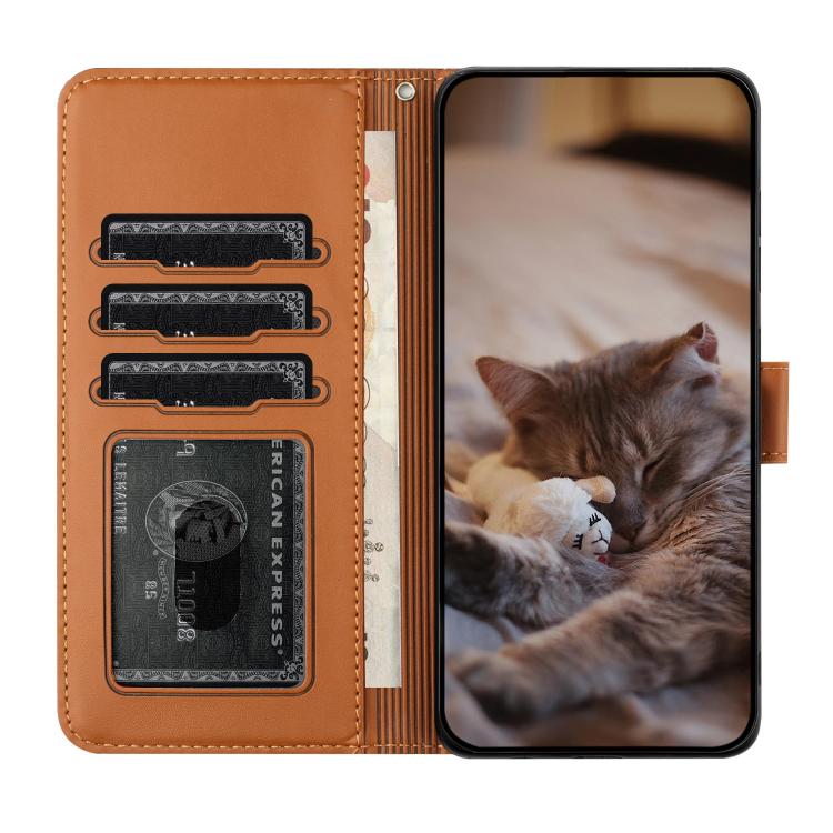 For Redmi Note 14 Pro 4G Cat Embossing Pattern Leather Phone Case with Lanyard