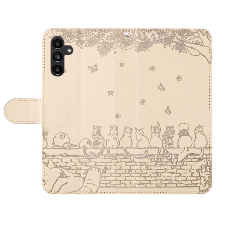 For Samsung Galaxy A26 5G Cat Embossing Pattern Leather Phone Case with Lanyard