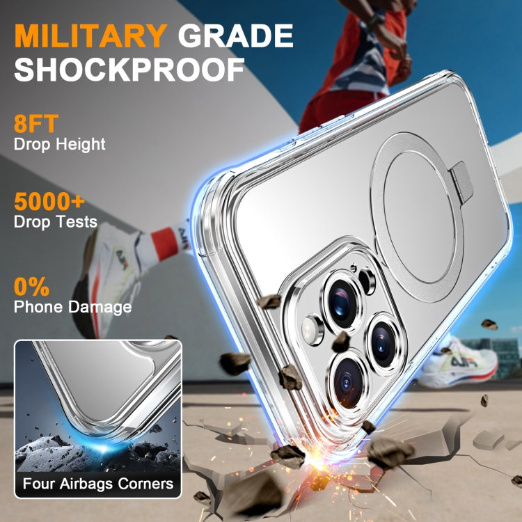 For iPhone 14 Pro Skin Feel MagSafe Holder 360 Full Body Phone Case