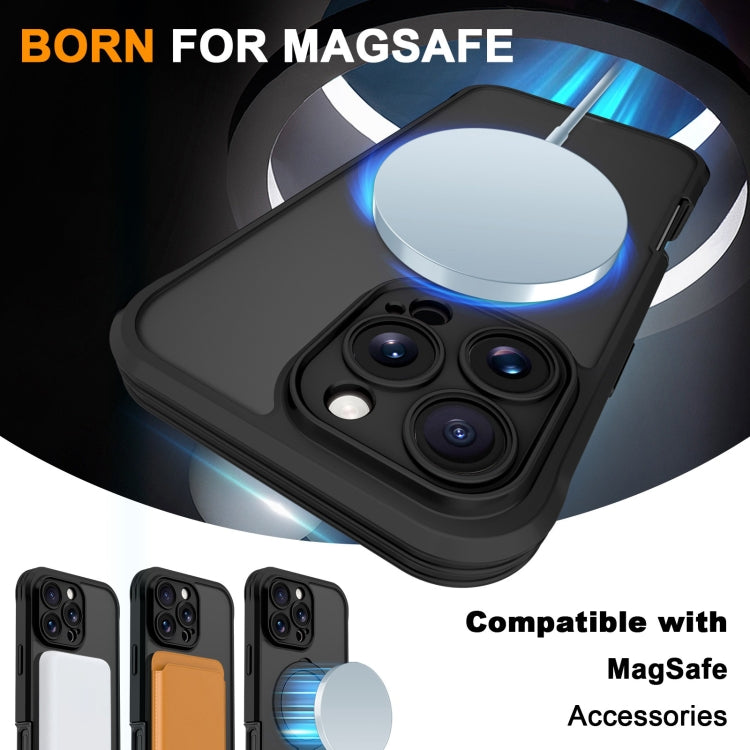 For iPhone 16 Pro Max Skin Feel MagSafe Holder 360 Full Body Phone Case