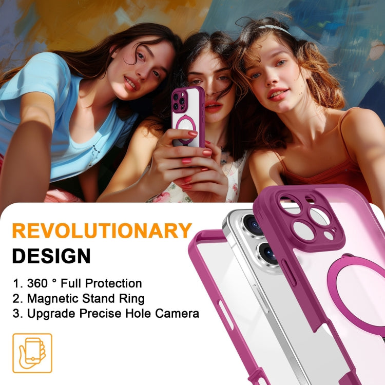 For iPhone 16 Pro Max Skin Feel MagSafe Holder 360 Full Body Phone Case