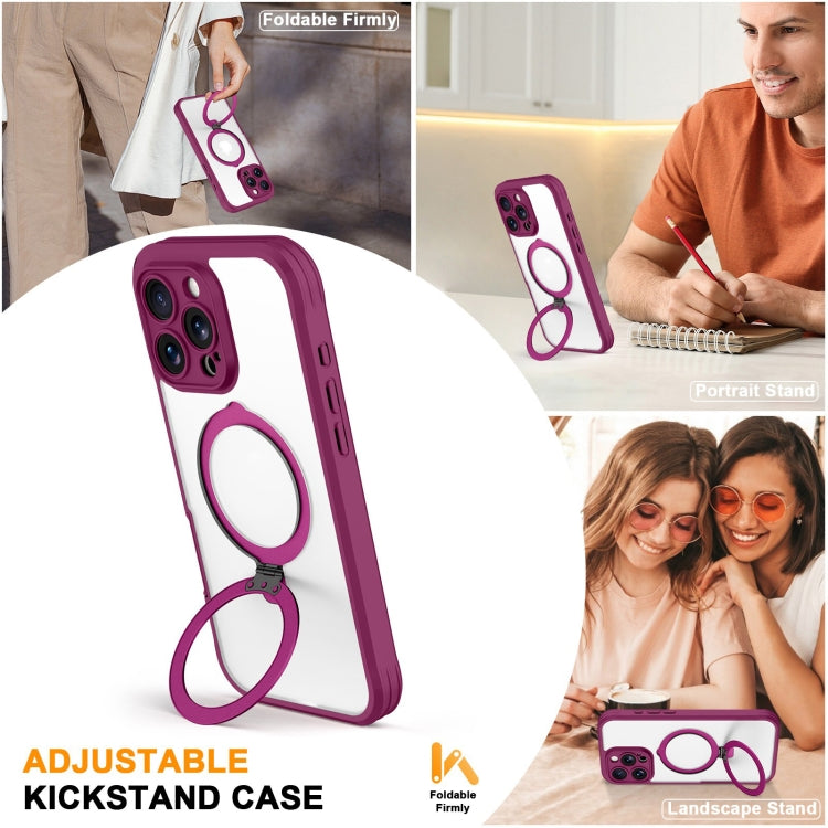For iPhone 16 Pro Max Skin Feel MagSafe Holder 360 Full Body Phone Case