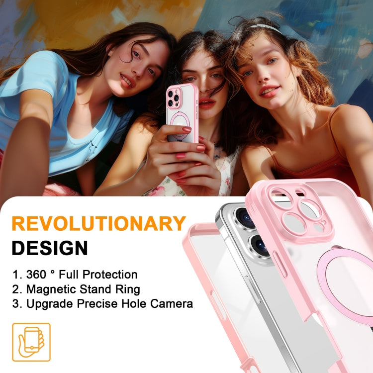 For iPhone 16 Pro Skin Feel MagSafe Holder 360 Full Body Phone Case