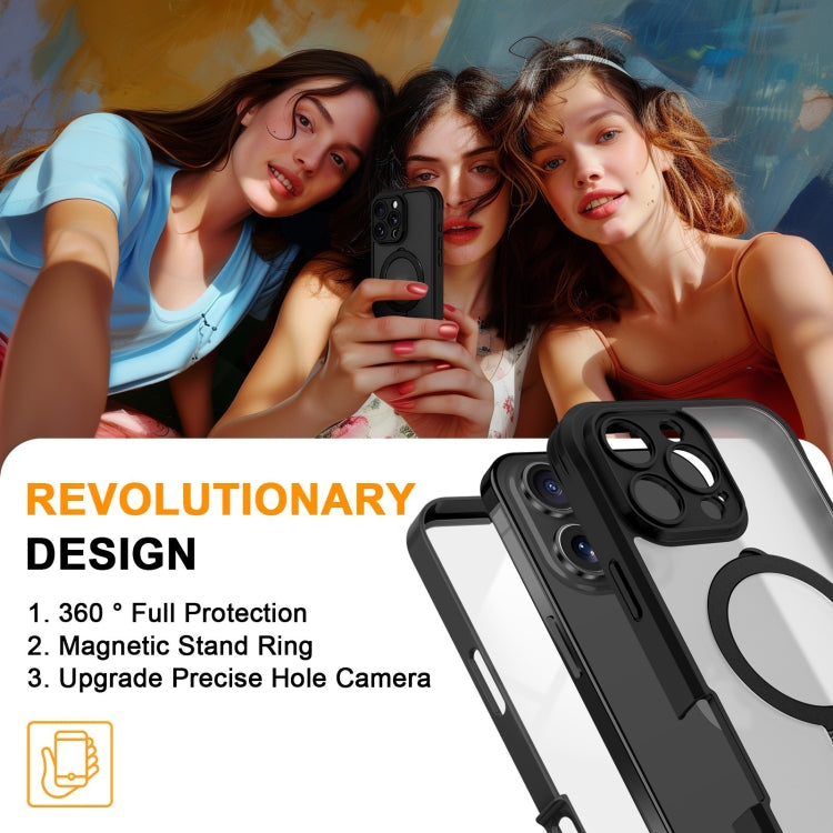 For iPhone 16 Pro Skin Feel MagSafe Holder 360 Full Body Phone Case