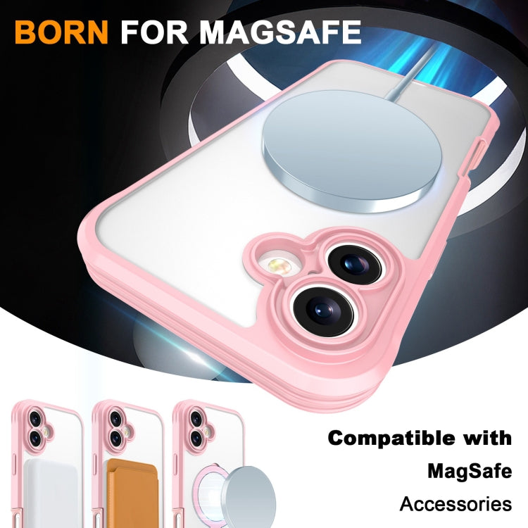 For iPhone 16 Skin Feel MagSafe Holder 360 Full Body Phone Case