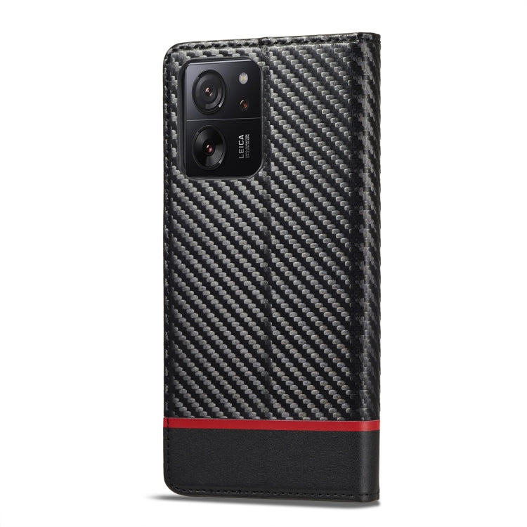 For Xiaomi 14T Pro LC.IMEEKE Carbon Fiber Texture Flip Leather Phone Case